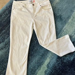 Cabi #5172 White Kick It Crop Denim Jean Size 12